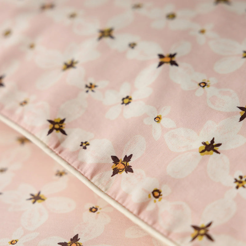TRANSLUCENT DAISY PIPED DUVET COVER SET PINK  by Rockett St George.