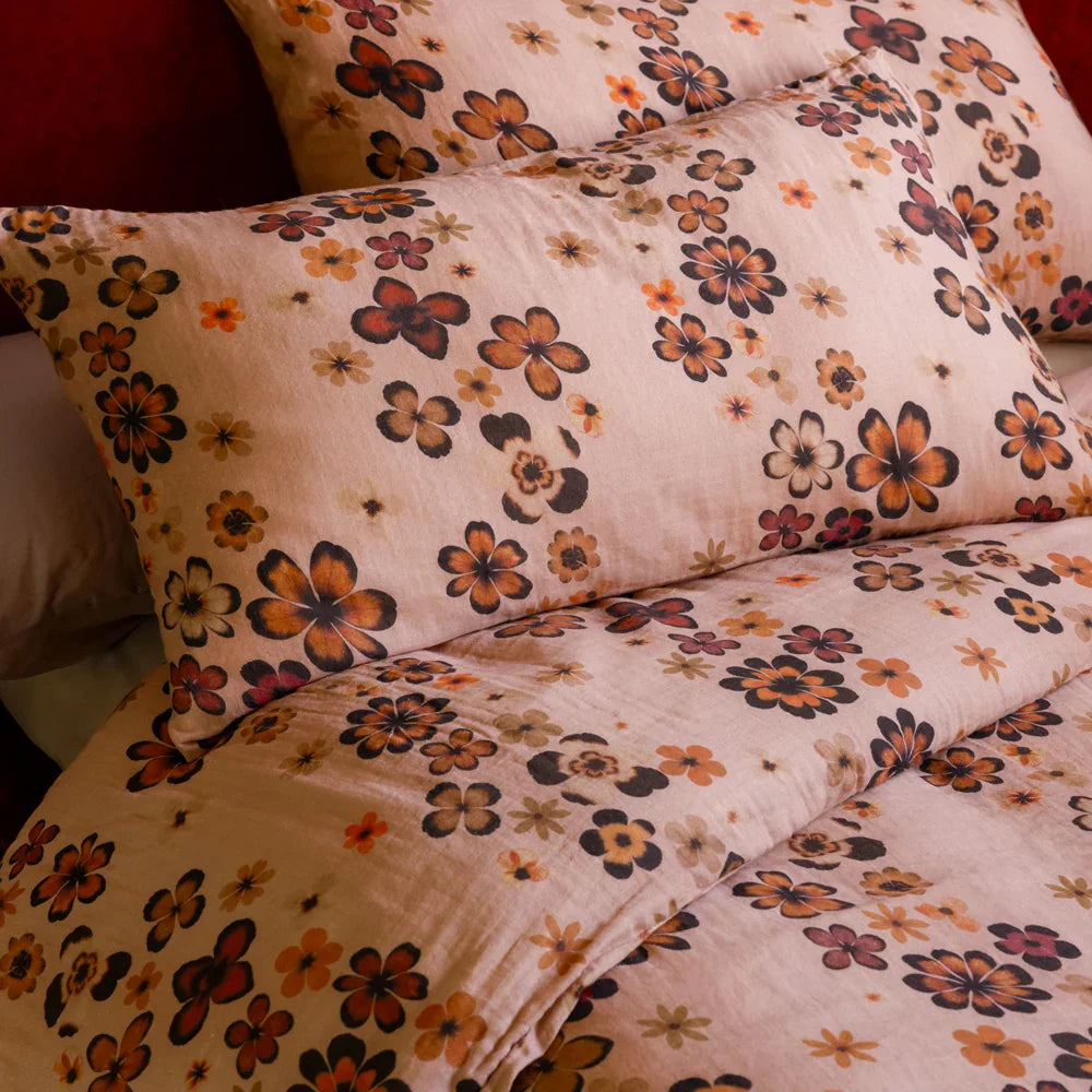 Rockett St George (Riva Home) Duvet Cover set WOODSTOCK PRINTED 100% COTTON DUVET COVER SET – ORANGE