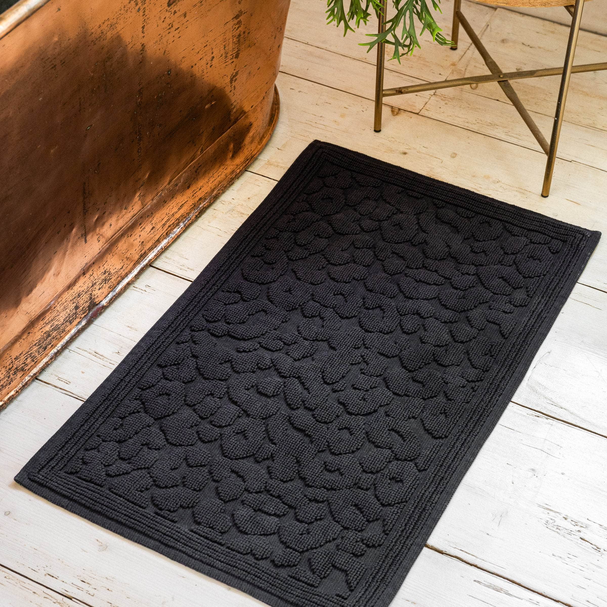 Rockett St George (Riva Home) Home Accessories LEOPARD TUFTED 100% COTTON BATH MAT – BLACK by Rockett St George
