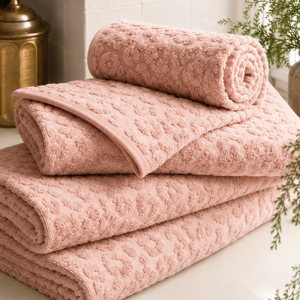 Rockett St George (Riva Home) Home Accessories Rebel Rose / Hand Towel  • 50 × 90cm LEOPARD JACQUARD 100% COTTON TOWEL COLLECTION by Rockett St George