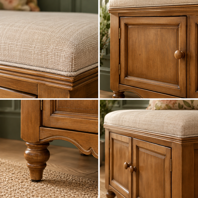 ROSALIE WOODEN STORAGE BENCH – OAK by Voyage Maison