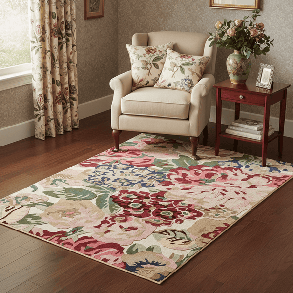 SANDERSON ROSE AND PEONY AREA RUG  by Brink and Campman