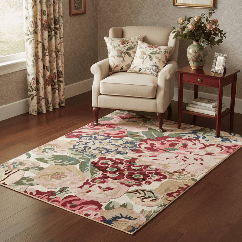 SANDERSON ROSE AND PEONY AREA RUG  by Brink and Campman