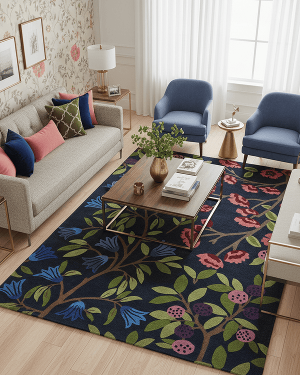 SANDERSON FORAGING INDIGO AREA RUG  by Brink & Campman