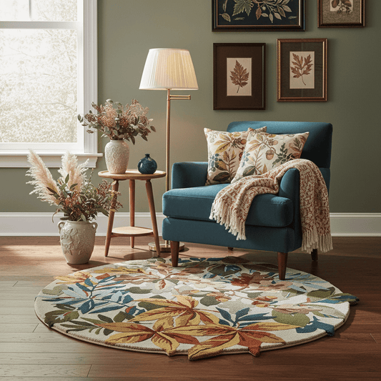 Sanderson (Brink & Campman) Designer Rugs 150 centimetre Round (approx. 4 foot 11 inches) / Russet SANDERSON ROBIN'S WOOD AREA RUG  by Brink & Campman