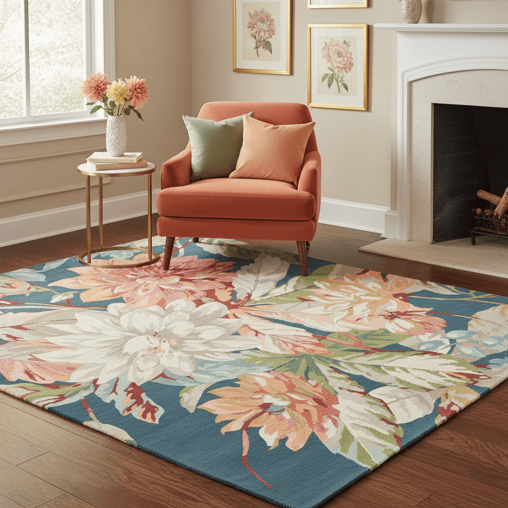 Sanderson (Brink & Campman) Designer Rugs SANDERSON DAHLIA & ROSEHIP AREA RUG  by Brink & Campman
