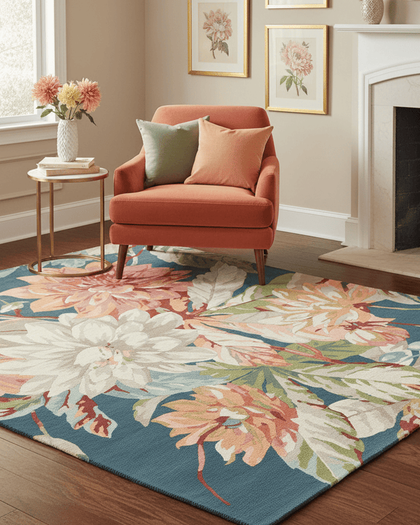 SANDERSON DAHLIA & ROSEHIP AREA RUG  by Brink & Campman