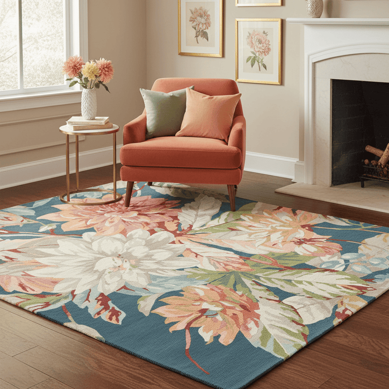 SANDERSON DAHLIA & ROSEHIP AREA RUG  by Brink & Campman