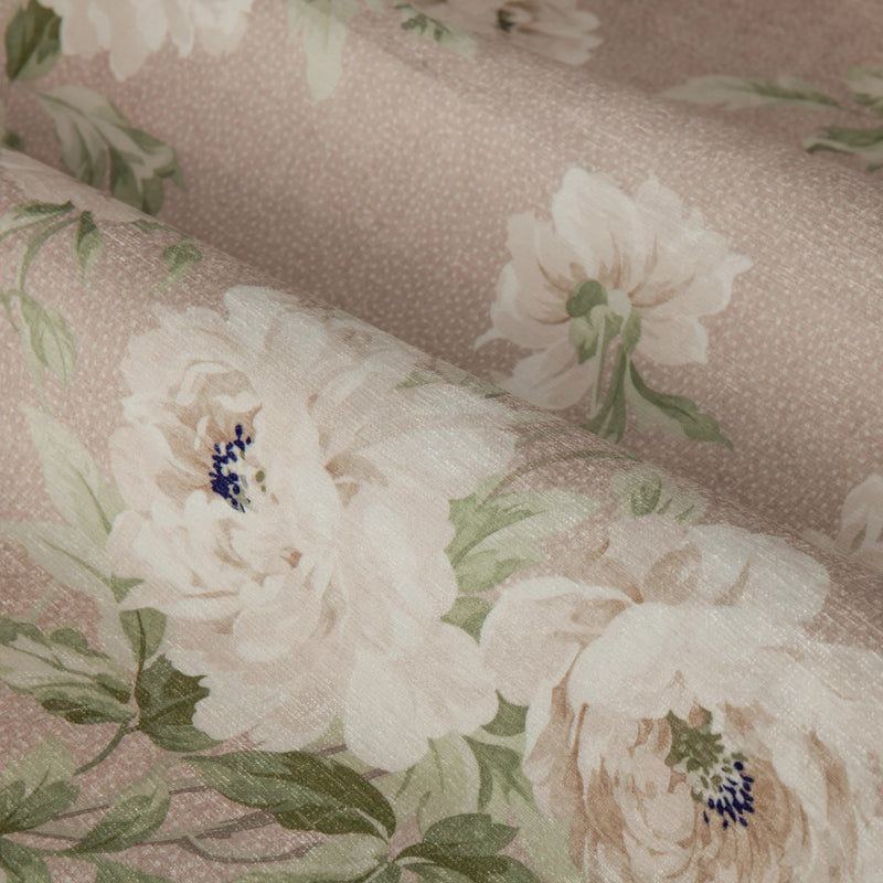 ADELE FLORAL CHENILLE PENCIL PLEAT CURTAINS – ROSE by Sanderson