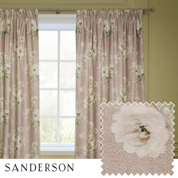 Sanderson Adele Floral Chenille Pencil Pleat Curtains