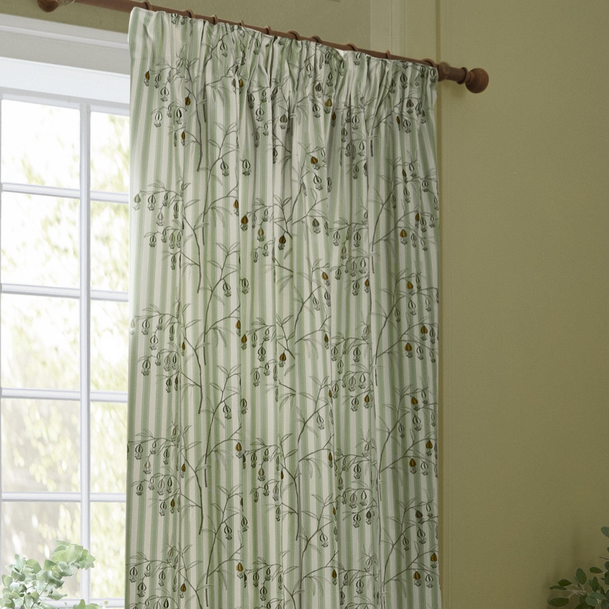 Sanderson (Riva Home) Sanderson Curtains Sanderson Chinese Lantern Sage / 167cm x 182cm Sanderson Chinese Lanterns Embroidered Pencil Pleat Curtains