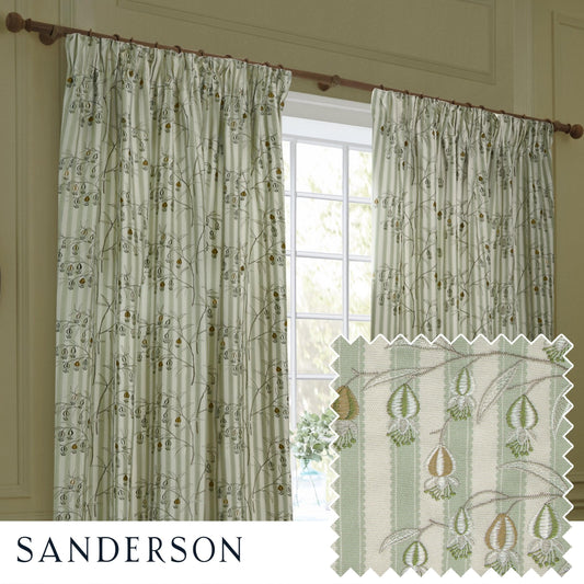 Sanderson (Riva Home) Sanderson Curtains Sanderson Chinese Lanterns Embroidered Pencil Pleat Curtains