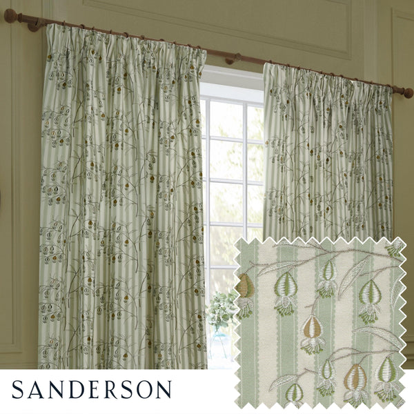 Sanderson Chinese Lanterns Embroidered Pencil Pleat Curtains