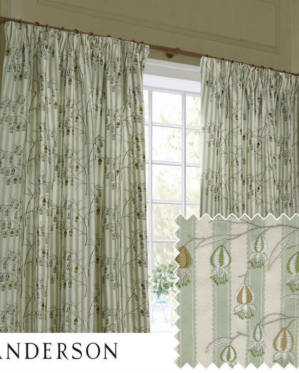 Sanderson Chinese Lanterns Embroidered Pencil Pleat Curtains