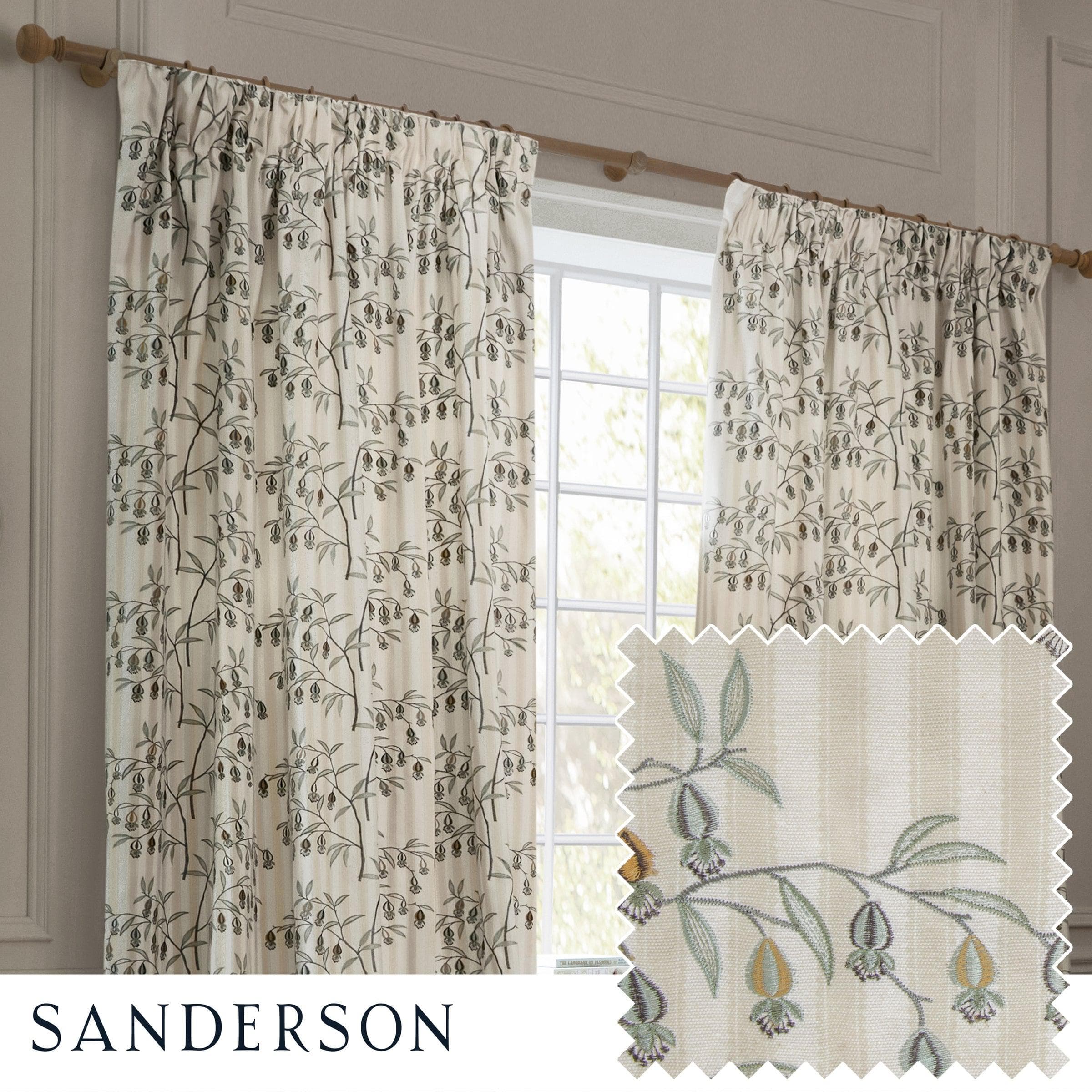 Sanderson (Riva Home) Sanderson Curtains Sanderson Chinese Lanterns Embroidered Pencil Pleat Curtains