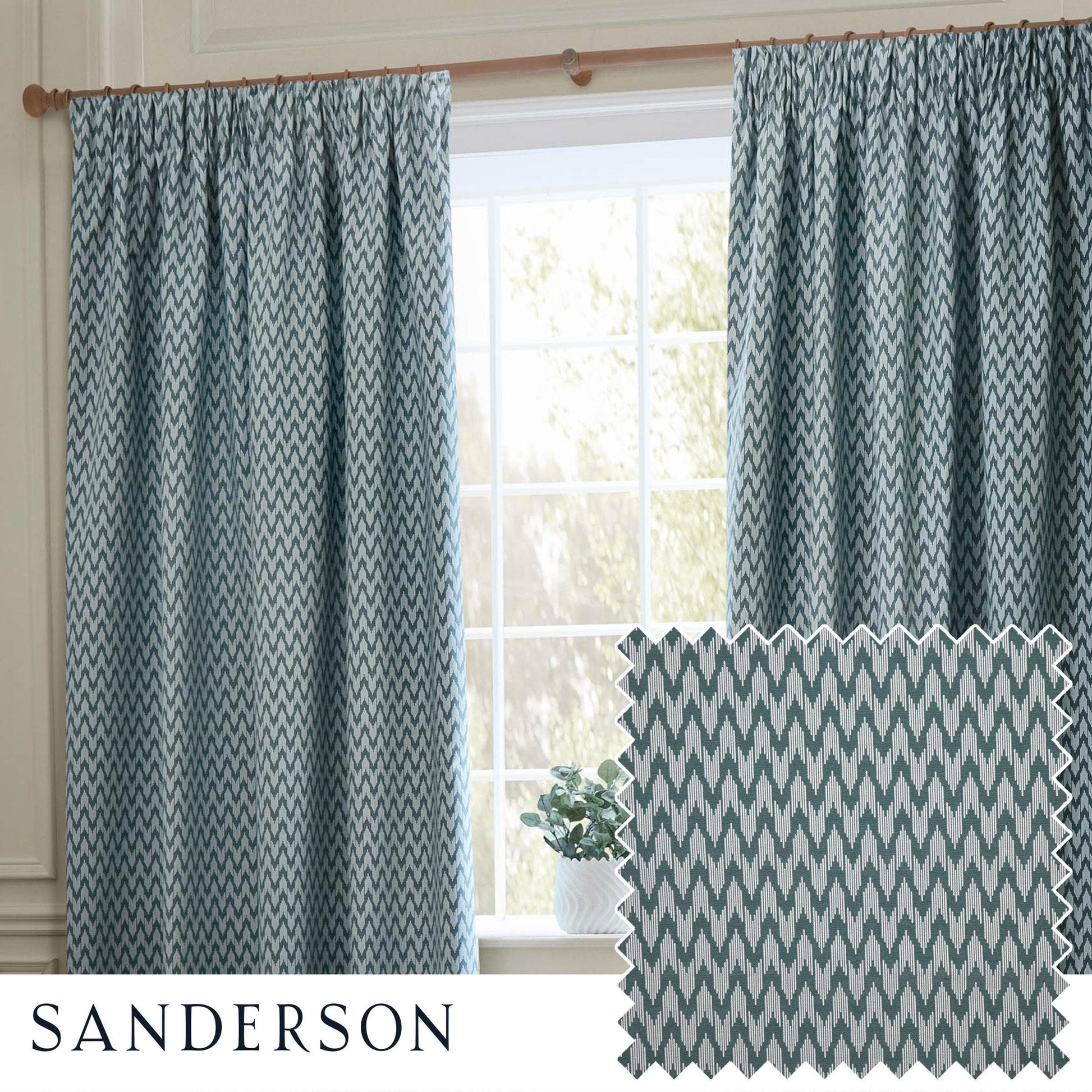 Sanderson (Riva Home) Sanderson Curtains Sanderson Hutton Jacquard Pencil Pleat Curtains