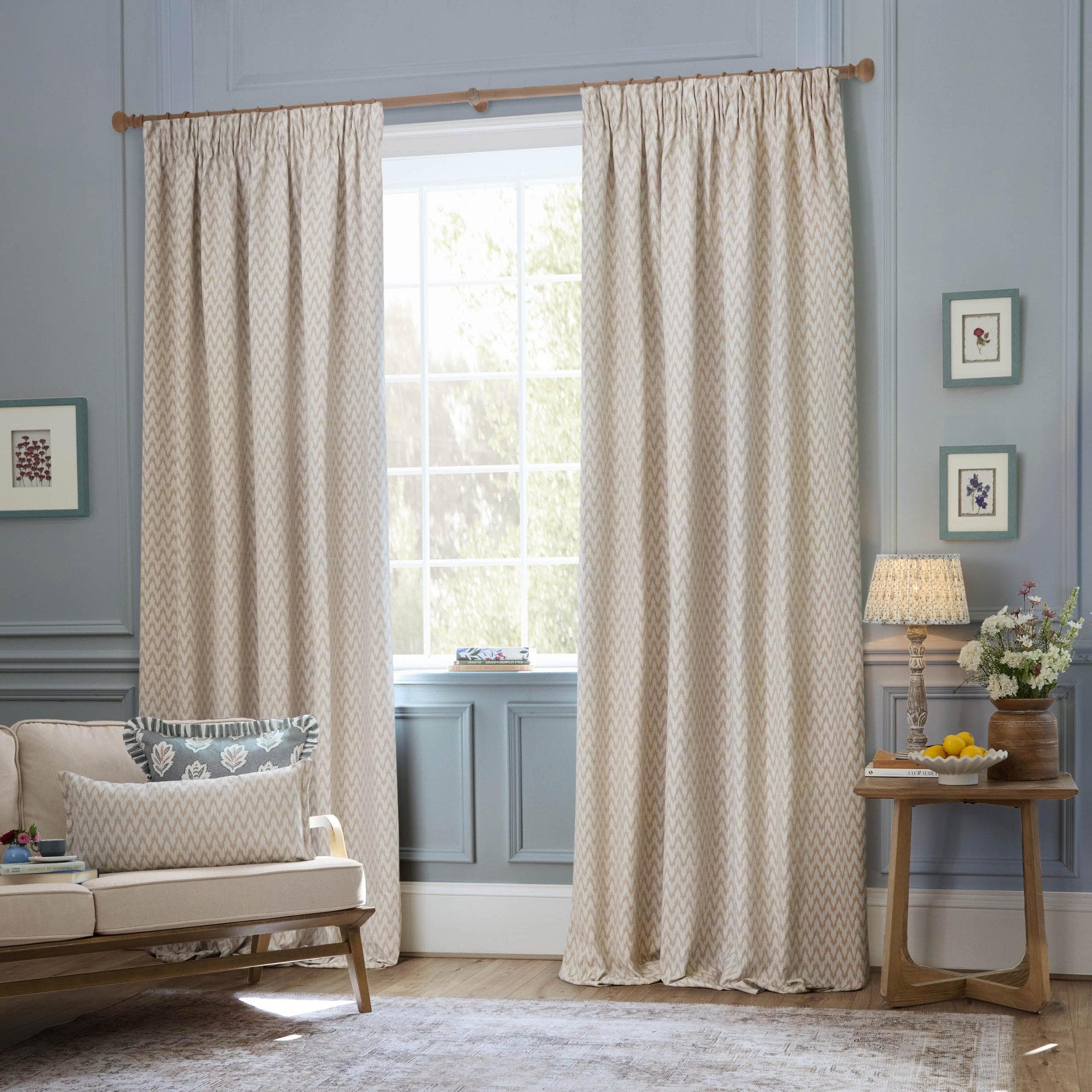 Sanderson (Riva Home) Sanderson Curtains Sanderson Hutton Linen / 167cm x 182cm Sanderson Hutton Jacquard Pencil Pleat Curtains