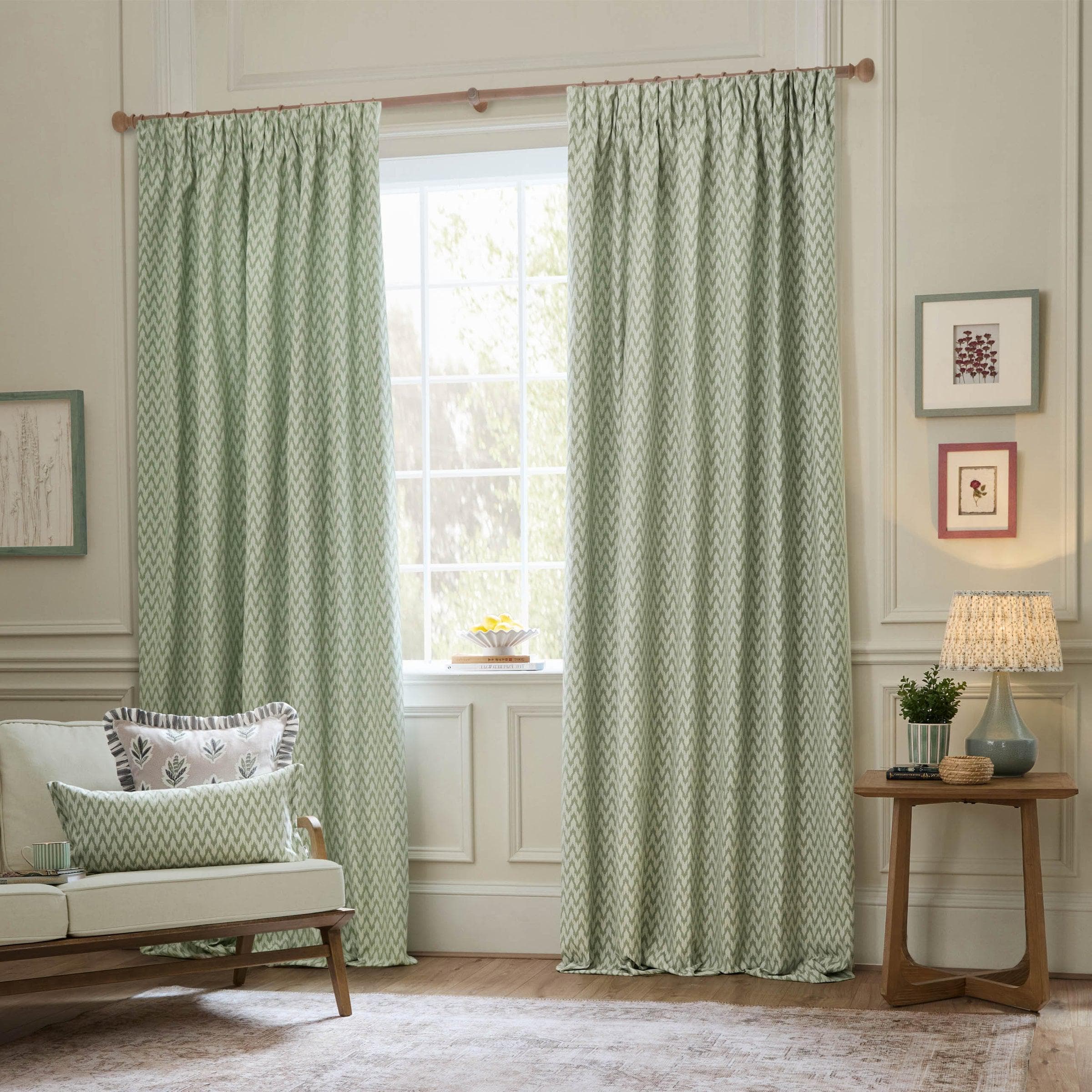 Sanderson (Riva Home) Sanderson Curtains Sanderson Hutton Sage / 167cm x 182cm Sanderson Hutton Jacquard Pencil Pleat Curtains