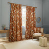 Sanderson (Riva Home) Sanderson Curtains Sanderson Porcelain Rust / 167cm x 182cm Sanderson Porcelain Garden Printed Chenille Pencil Pleat Curtains