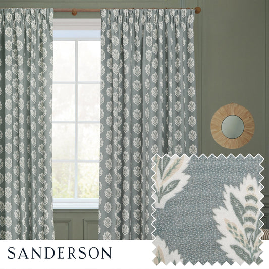 Sanderson (Riva Home) Sanderson Curtains Sanderson Sessile Leaf Motif Pencil Pleat Curtains