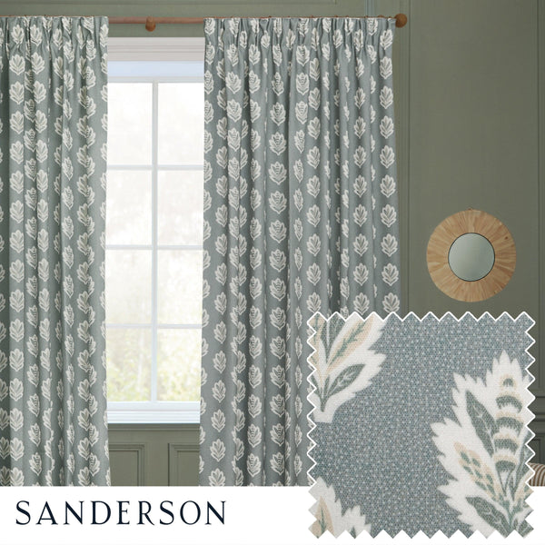 Sanderson Sessile Leaf Motif Pencil Pleat Curtains