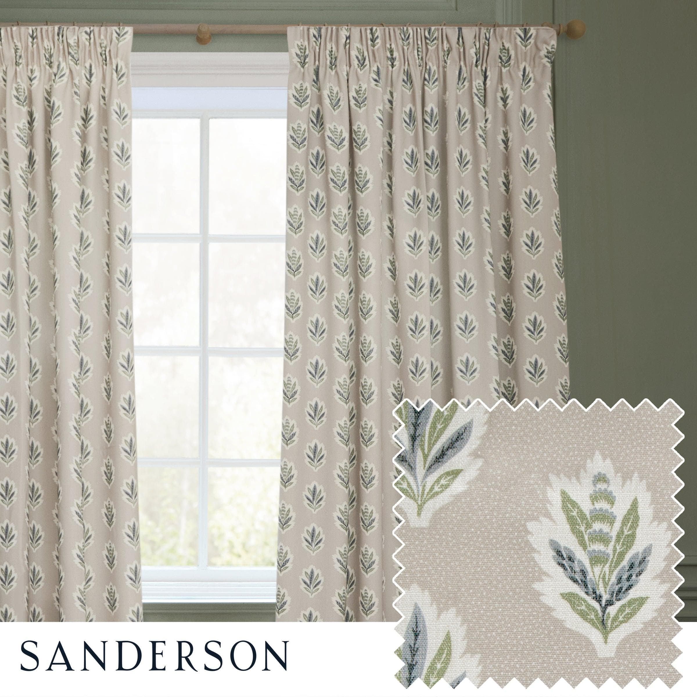 Sanderson (Riva Home) Sanderson Curtains Sanderson Sessile Leaf Motif Pencil Pleat Curtains