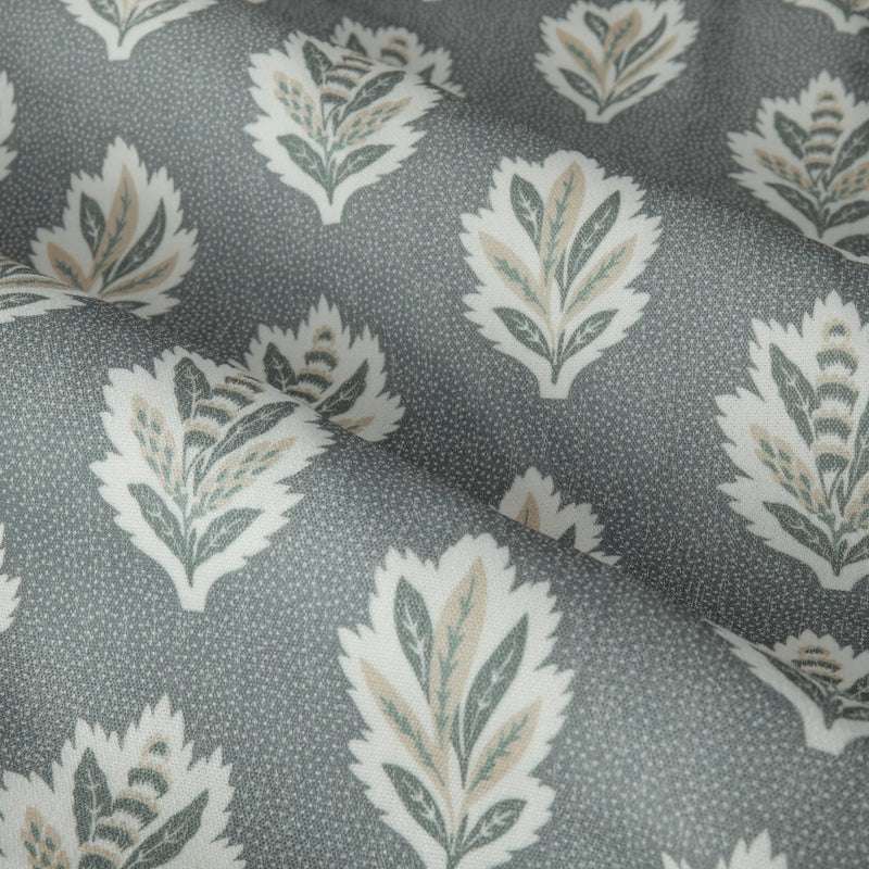 SESSILE LEAF MOTIF PENCIL PLEAT CURTAINS – DELFT BLUE by Sanderson