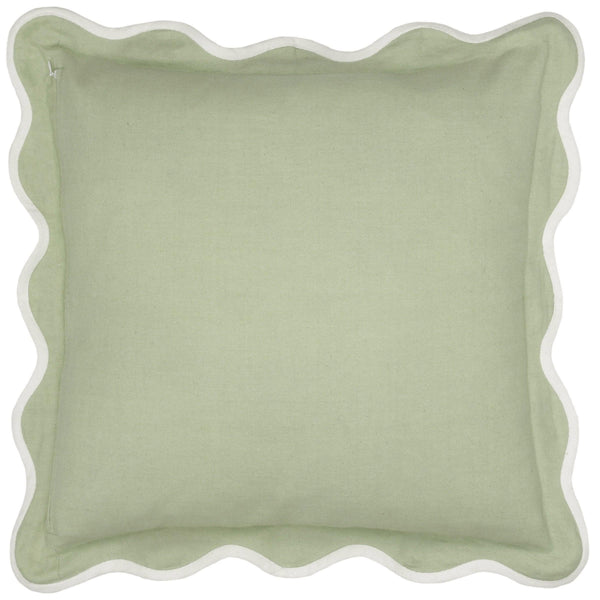 Sanderson Adele Floral Embroidered Duck Feather filled Cushion SAGE