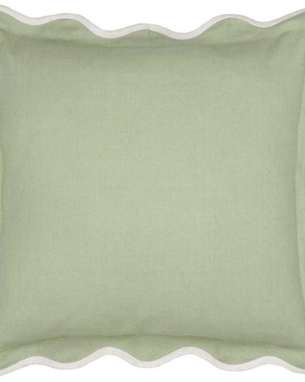 Sanderson Adele Floral Embroidered Duck Feather filled Cushion SAGE