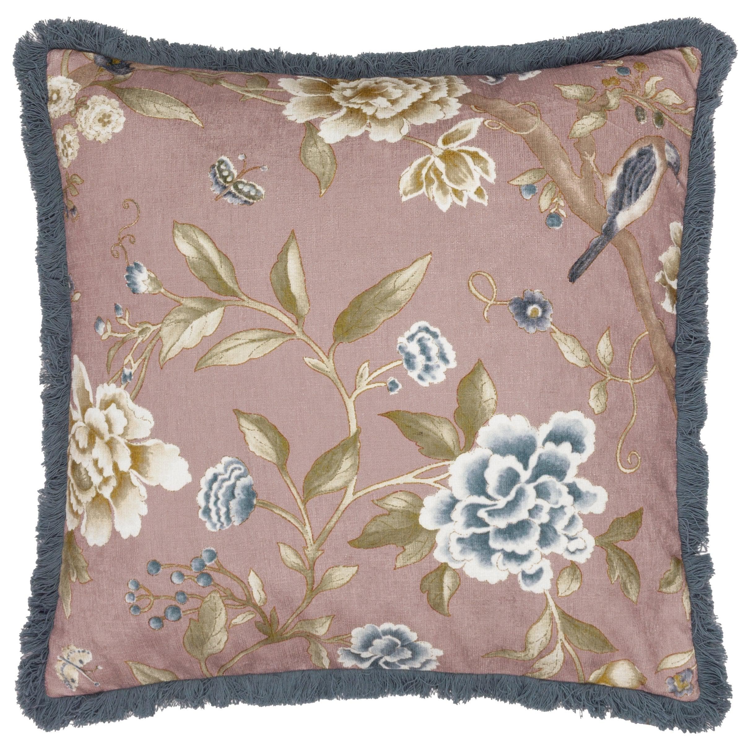 Sanderson (Riva Home) Sanderson Cushion Sanderson Porcelain Blush Sanderson Porcelain Garden Chenille Cushion