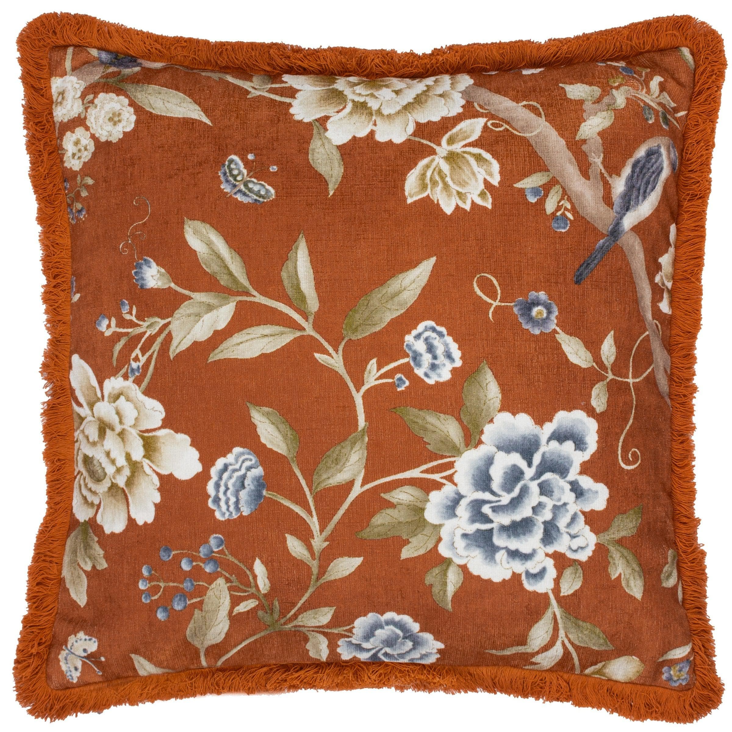 Sanderson (Riva Home) Sanderson Cushion Sanderson Porcelain Rust Sanderson Porcelain Garden Chenille Cushion