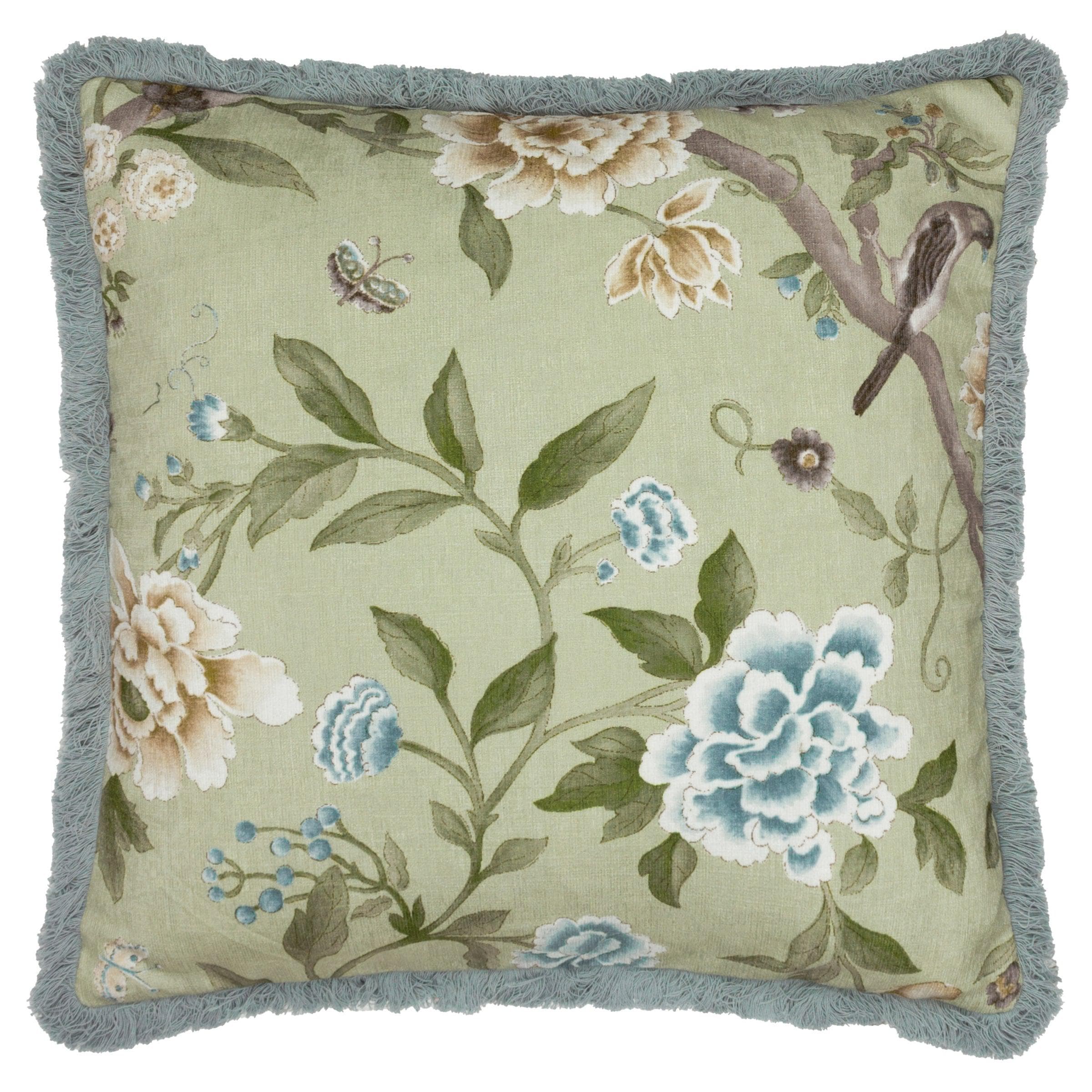 Sanderson (Riva Home) Sanderson Cushion Sanderson Porcelain Sage Sanderson Porcelain Garden Chenille Cushion