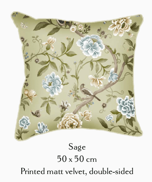 Sanderson (Riva Home) Sanderson Cushion Sanderson Porcelain Sage Sanderson Porcelain Garden Cushion