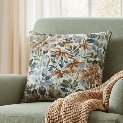 Sanderson Robin's Wood Duck Feather Filled Cushion – Forest/Rust (50x50cm)