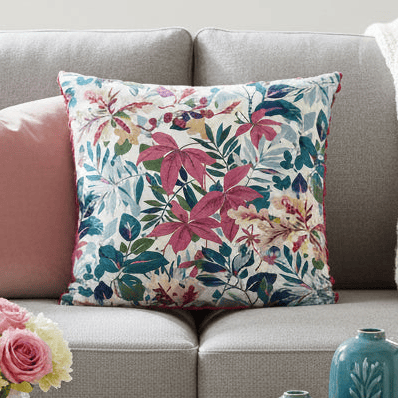 Sanderson Robin's Wood Duck Feather Filled Cushion – Mulberry/Blue (50x50cm)