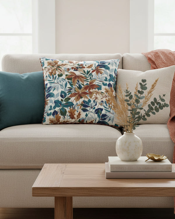 Sanderson Robin's Wood Duck Feather Filled Cushion – Russet/Ink (50x50cm)