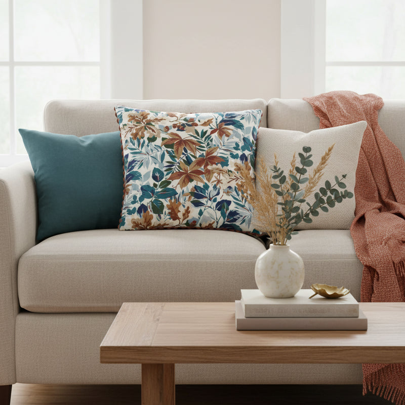 Sanderson Robin's Wood Duck Feather Filled Cushion – Russet/Ink (50x50cm)
