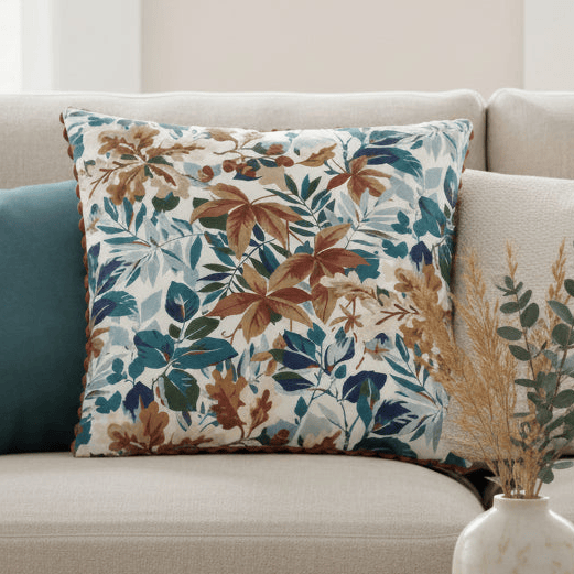 Sanderson Robin's Wood Duck Feather Filled Cushion – Russet/Ink (50x50cm)