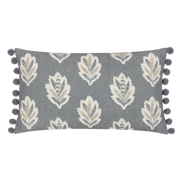 Sanderson Sessile Leaf Printed Cushion in Delph Blue