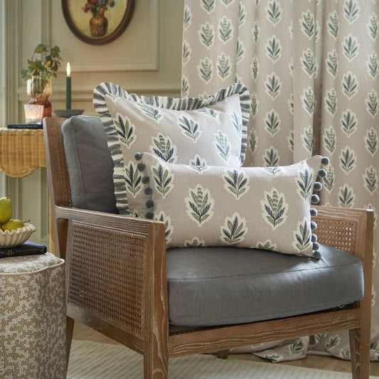 Sanderson (Riva Home) Sanderson Cushion Sanderson Sessile Leaf Printed Cushion in Flax