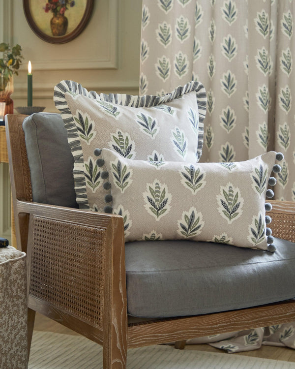 Sanderson Sessile Leaf Printed Cushion in Flax