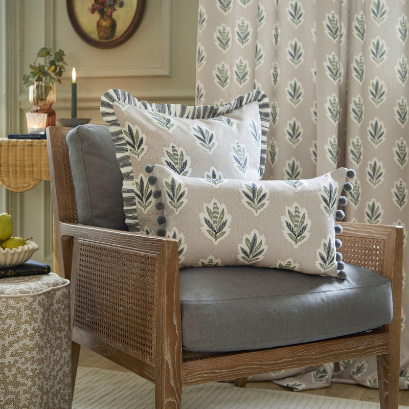 Sanderson Sessile Leaf Printed Cushion in Flax