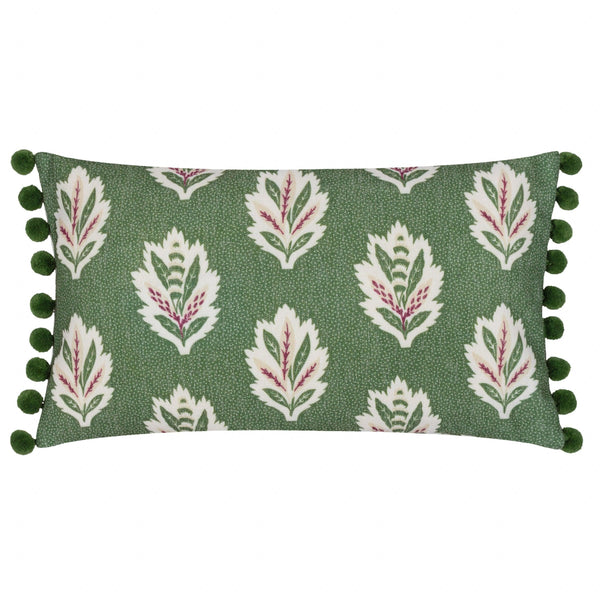 Sanderson Sessile Leaf Printed Cushion in Leaf Green