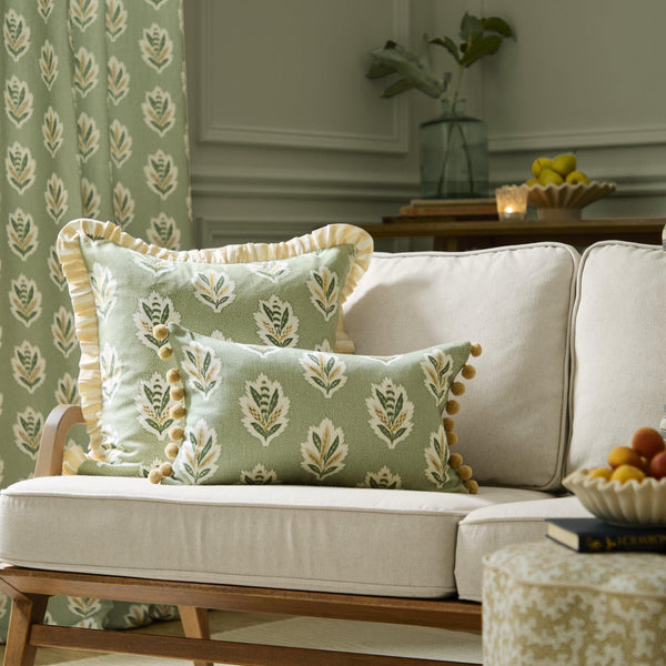 Sanderson Sessile Leaf Printed Cushion in Sage