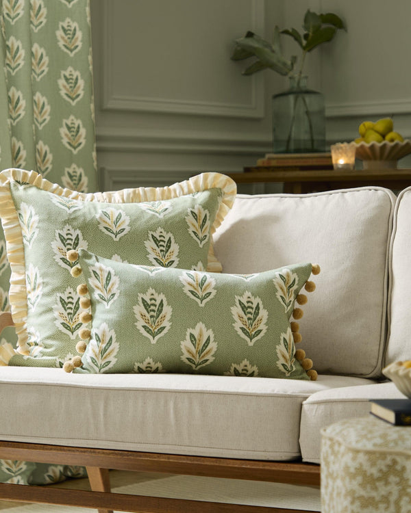 Sanderson Sessile Leaf Printed Cushion in Sage
