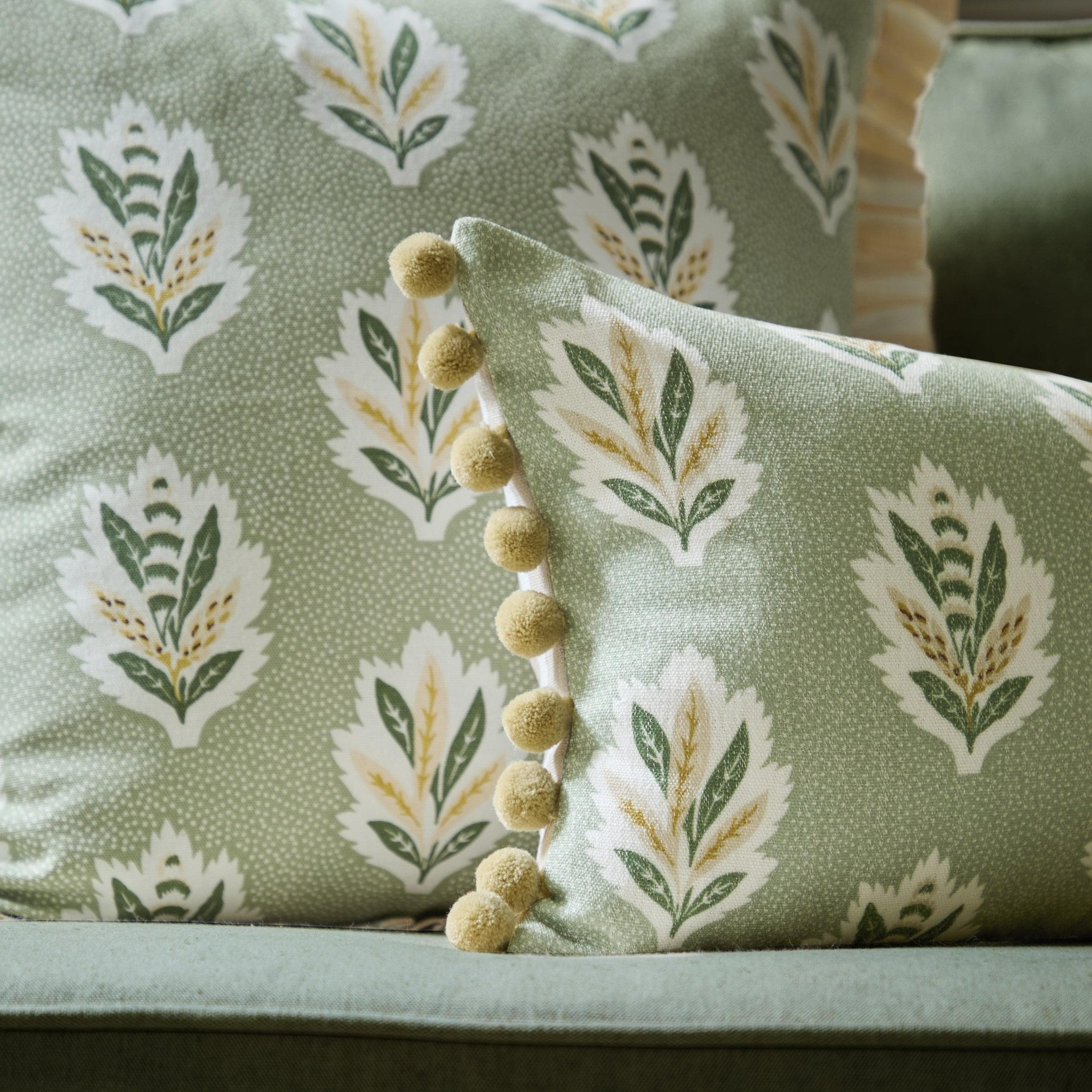 Sanderson (Riva Home) Sanderson Cushion Sanderson Sessile Leaf Printed Cushion in Sage