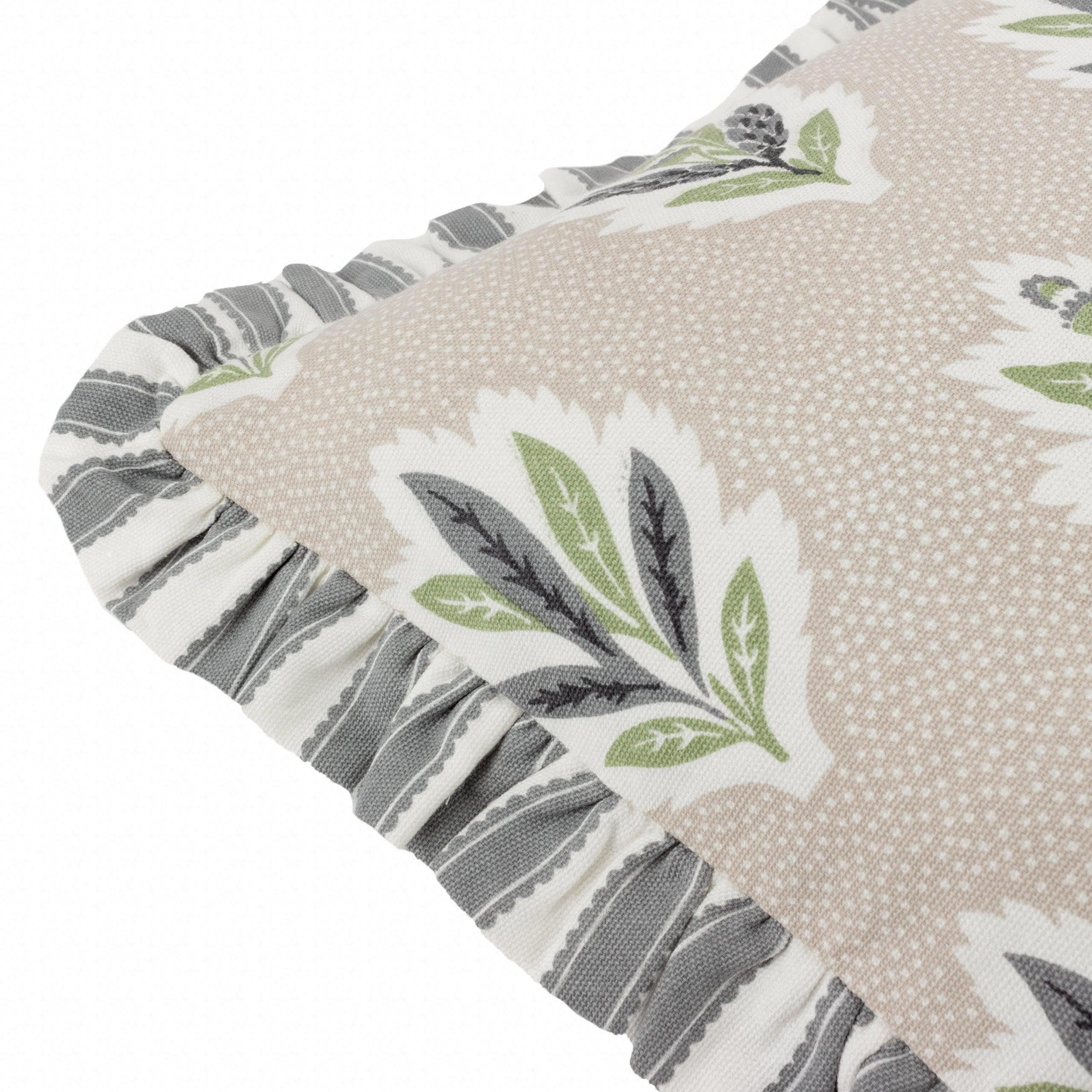 Sanderson (Riva Home) Sanderson Cushion Sanderson Sessile Leaf Printed Square Cushion in Flax