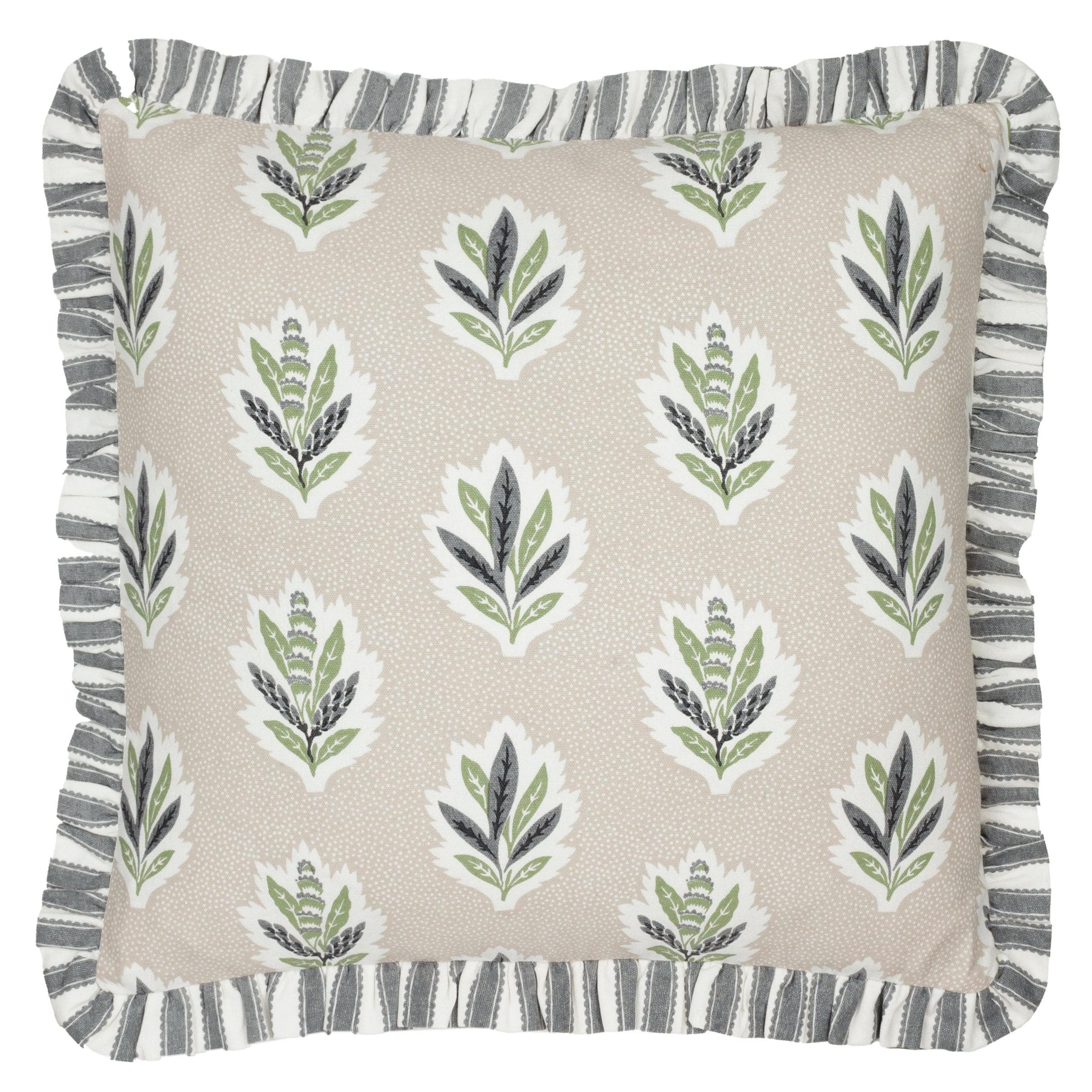 Sanderson (Riva Home) Sanderson Cushion Sanderson Sessile Leaf Printed Square Cushion in Flax