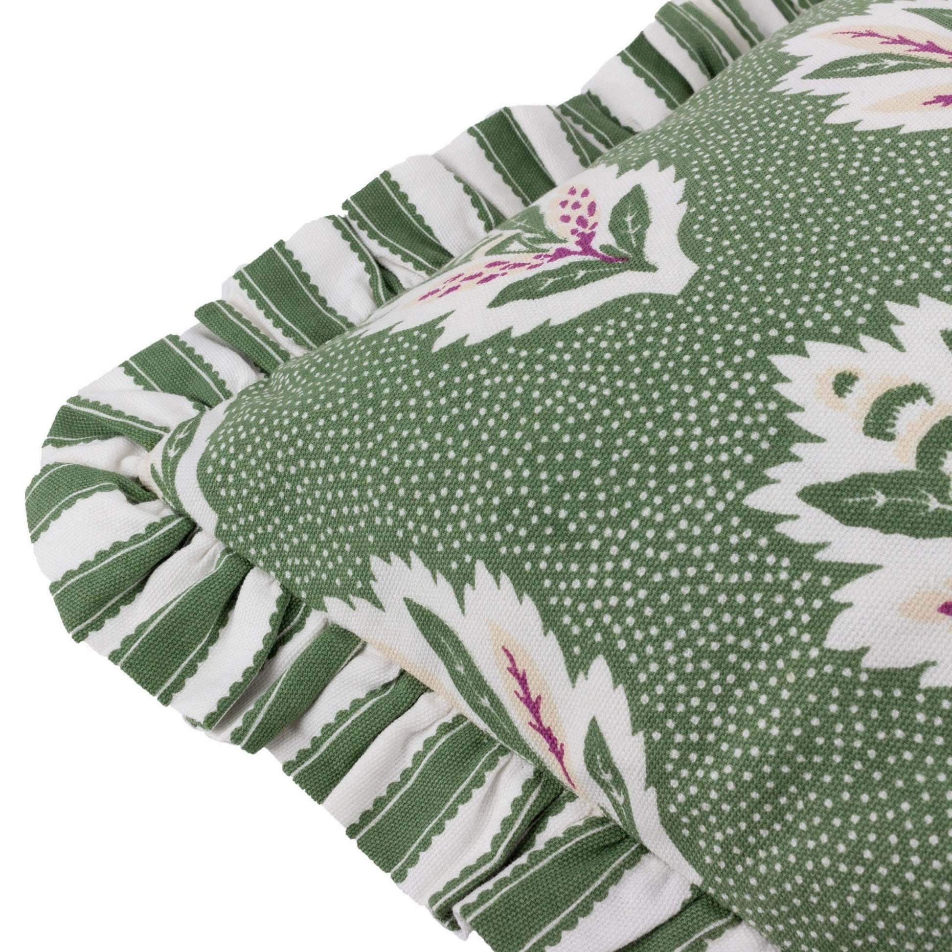 Sanderson (Riva Home) Sanderson Cushion Sanderson Sessile Leaf Printed Square Cushion in Leaf Green