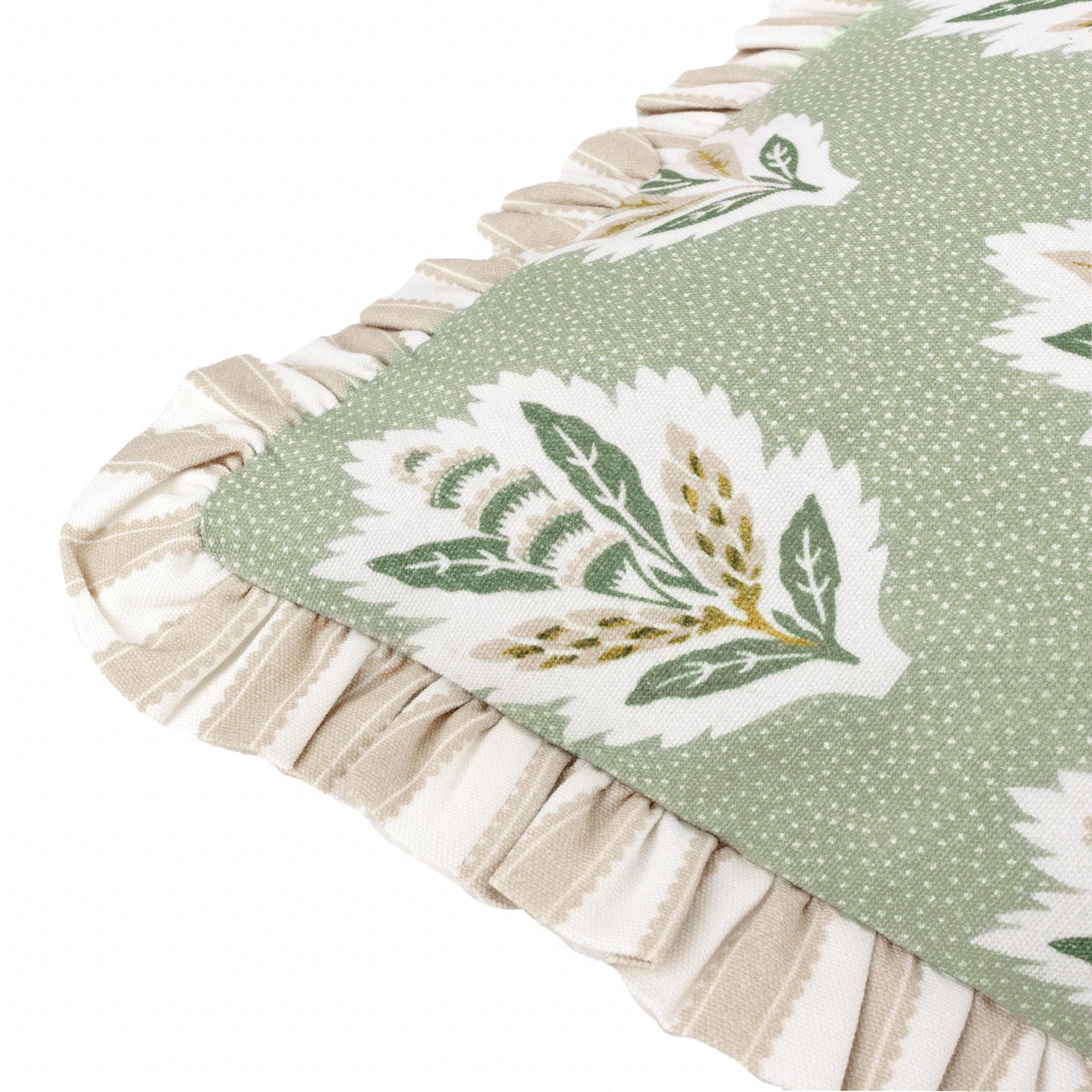 Sanderson (Riva Home) Sanderson Cushion Sanderson Sessile Leaf Printed Square Cushion in Sage